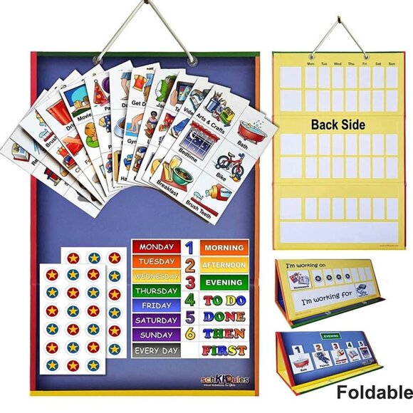 Deluxe Magnetic visual Schedule for kids - Picture 1 of 5